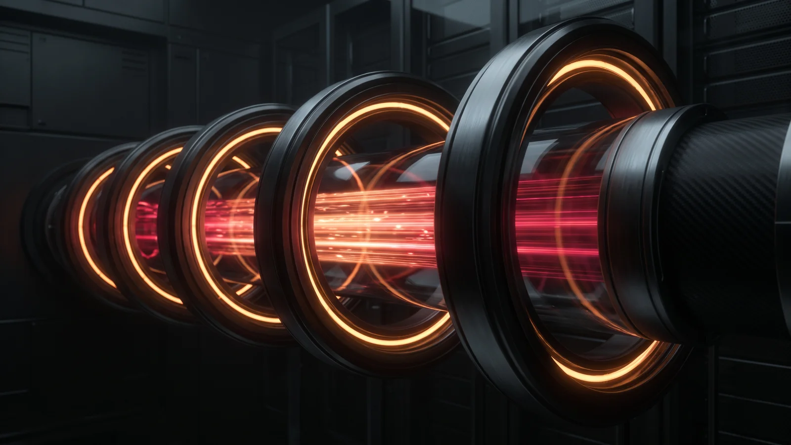 Un flujo de luz atraviesa puertas luminosas, imagen de los quality gates en la pipeline CI/CD